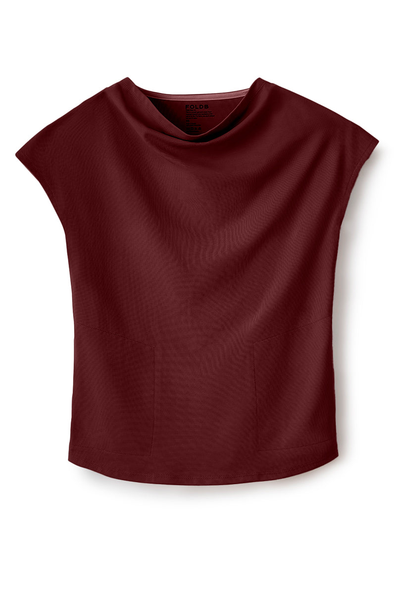 新品deres bottle neck drape blouse Women's V Neck | Single Pocket Scrub Top – Folds Wear