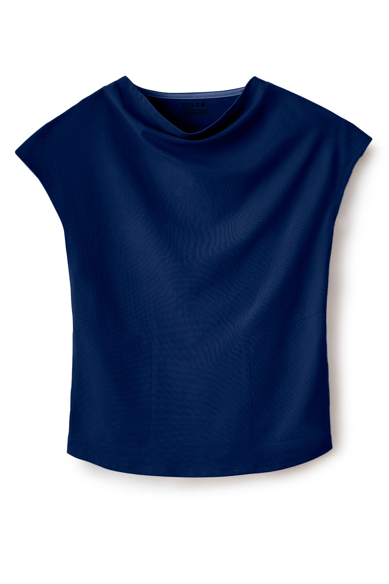 トップス deres / bottle neck drape blouse Black Solid Surplice Neck Shirred Cuffs Draped Blouse